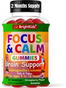 BrightKids Focus & Calm Gummies for Kids with Ashwagandha – Supports Attention, Concentration, Relaxation, Mood & Energy – Natural Stress Relief Supplement, Tasty Berry Flavor, Vegan, 60 Days Supply