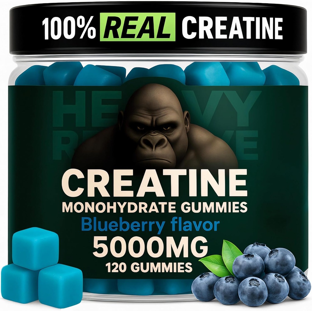 Creatin monohydrat Gummier til mænd og kvinder 5000mg - blåbær, 120 Tæl for 30 Servering Buddy 124; Lav kalorie Formel 124; Muskel Builder og energi Boost Buddy 124; Præ- workout supplement Chewable Creatin Gummies