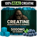 Creatin monohydrat Gummier til mænd og kvinder 5000mg - blåbær, 120 Tæl for 30 Servering Buddy 124; Lav kalorie Formel 124; Muskel Builder og energi Boost Buddy 124; Præ- workout supplement Chewable Creatin Gummies