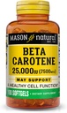 Mason Natural Vitamin A Beta Caroten 25.000 IE, understøtter Vision, Cell Function & immunforsvar, 100 Softgels, pakke med 3