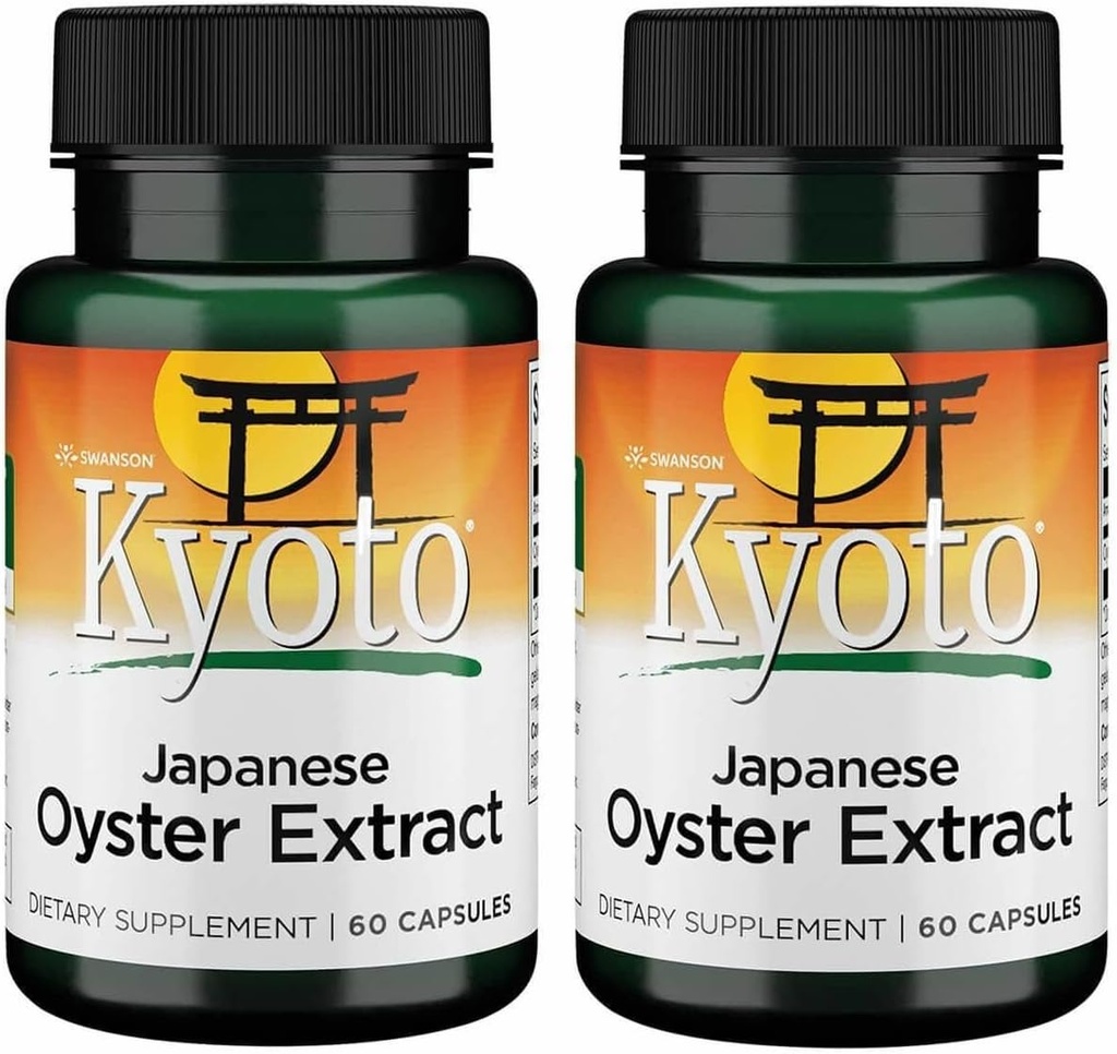 Swanson Kyoto Japansk Oyster Extract - Natural Supplement Promotion Drive & Wellness for Mænd & Kvinder - (500 milligram 60 kapsler) (2 Pack)