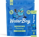 Waterboy Weekend Recovery Mea124; 3,200mg Electrolyte Powder Packets Mea124; Ginger + L- Theanine + Vitamin Mea124; No Sugar, All Natural, Gluten Free Mea124; 24 Drink Stick Mixes (Lemon Lime)