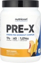 Nutricost Pre- X Xtreme PreWorkout Powder Complex, Peach Mango, 60 Servering, Vegetarisk, Non- GMO og Gluten Gratis