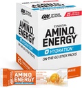 Optimum Nutrition Amino Energy Hydration Pakninger, On- The- Go Energy Powder Stick Packs, Tangerine Wave, 25 Greve
