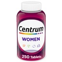 Centrum Multivitamin til kvinder, Multimineral supplement med jern, vitamin D3, B Vitaminer og antioxidant Vitaminer C og E, Gluten fri, non-GMO ingredienser - 250 Tæl