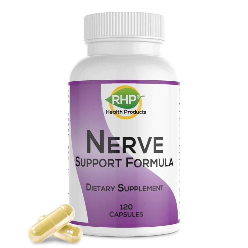 Nervestøtteformel for ernæringsmæssig støtte af neuropati. Relief from Nerve Aches, Pain & Discomfort. B- Kompleks med folinsyre. 120 Kapsler