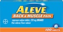 Aleve Back and Muscle Pain Tablets, Hurtig fungerende Hele dagen Målrettet Relief for Hovedpine, Muskel, og Rygsmerter, Naproxen Natriumkapsler, 220 mg, 100 Greve