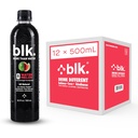 Blk. Naturlig Mineral Alkaline vand, Watermelon, 500 ml Pack med 12, 8 pH vand, Biotilgængelig Fulvic & Humanic Acid Extract, Trace Minerals, Elektrolytter til Hydrate, Reparation & Gendanne celler