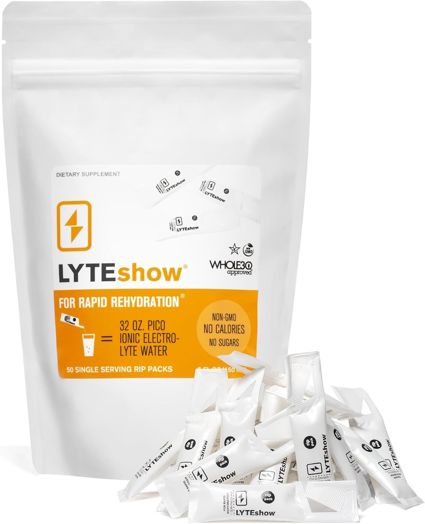 LyteLine Electrolyte Drops for Water - Sugar- Gratis for hydrering og immunforsvar - 50 enkeltservere - Keto Friendly - Zink og Magnesium til hurtig rehydrering