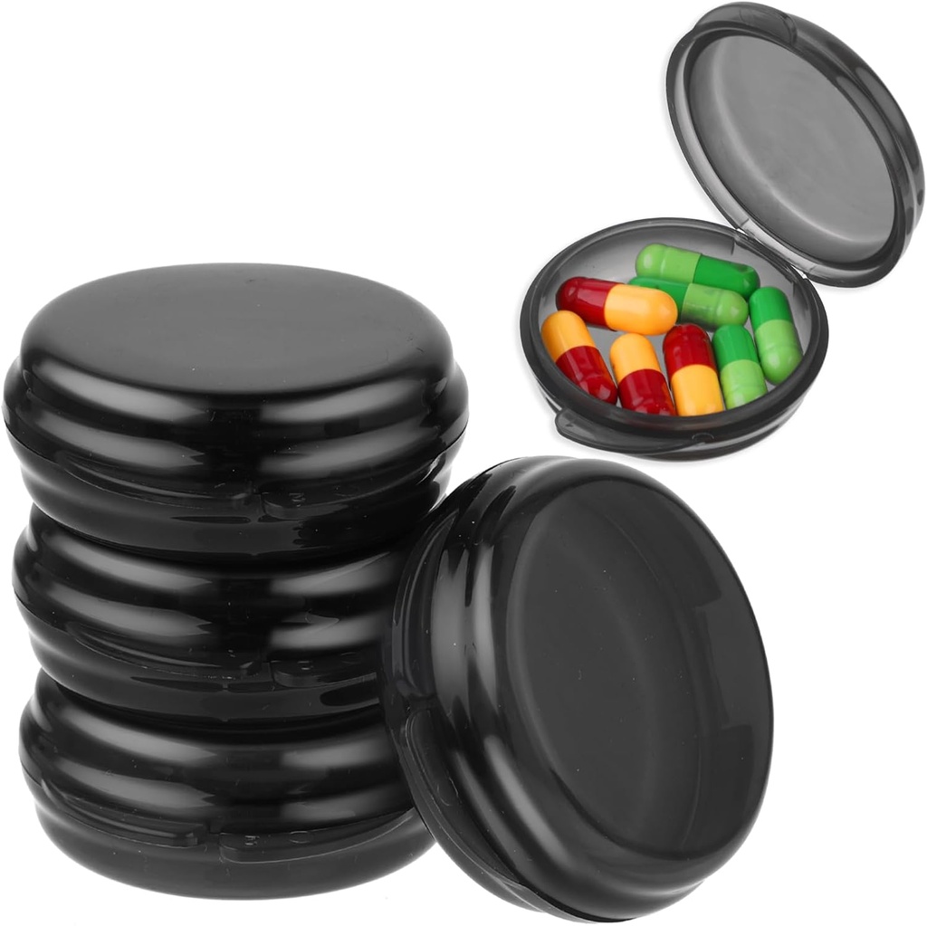 5PCS Lille Pill Box, Rejse runde Pill Case, Bærbar Medicin Pill Container Holder, Daglig Mini Pill Organizer til Purse Pocket til at holde Vitamin Medicin Fish Oil supplement