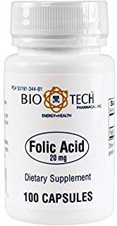 BioTech Pharmacal - folinsyre (20mg) - 100 greve (FFP)