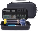 Hårdt rejsetilfælde for Astma Inhaler, Spacer for børn og voksne, Masker, Inhaler Holder Portable Carriing Bag Storage Organizer med Mesh Pocket for Medicine, Allergi Meds, Ventolin Inhaler (CASE KUN)