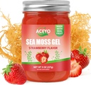 (8 OZ) Natural Sea Moss Gel Raw Strawberry Flavor Irish Seamoss Gel Vegan Kvinder Mænd 102 Vitaminer og mineral Wild Harveed Non-GMO immunforsvar Booster Lung Thyroid fordøjelsesstøtte
