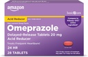 Grundlæggende pleje Omeprazol Forsinkede udgivelsestabletter 20 mg, Treats Hyppig Heartburn, Acid Reducer, Heartburn Medicine, 28 Greve (Emballage kan variere)