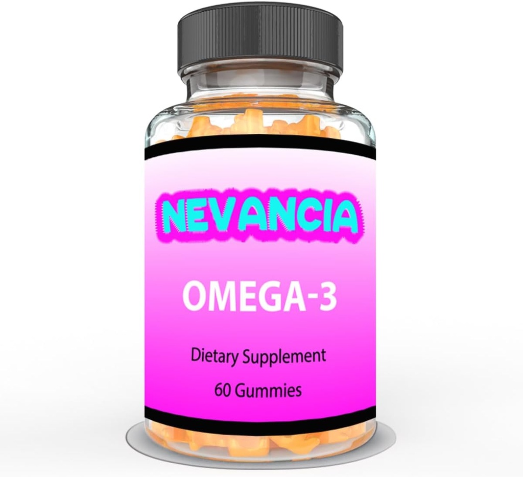 Omega-3 Gummies med DHA & EPA, Omega-3 Fish Oil, fremmer hjerte & hjerne sundhed, Eye Health, immunforsvar, Natural Orange Flavour, 60 Gummies, 30-dages forsyning