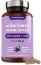 Vitamin Bounty Elderberry Organic Elderberry Kapsler til voksne - Vitamin C og Zink supplement, & Echinacea, immunsystem support, Advanced 5- in-1 Blend, Non- GMO - 60 Kapsler