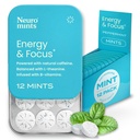 NeuroGum Energy Koffein Mints (144 stykker) - Sukker fri med L- theanin + Natural Koffein + vitamin B12 & B6 - Nootrop Energy & Focus Supplement for kvinder & mænd - Keto & Vegan, pebermynte Flavor