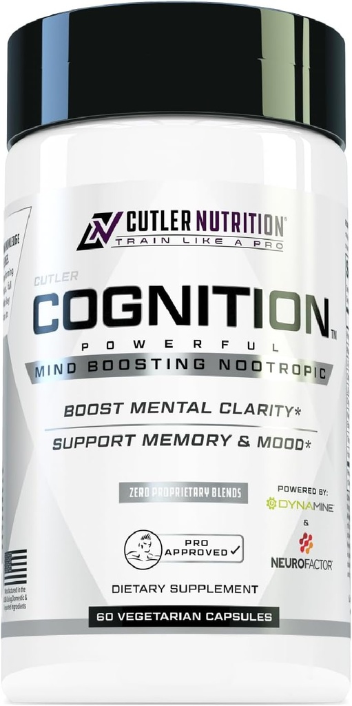 COGNITION High Potency Brain Nootrop Focus Supplement: Bedste Nootrop og energi piller til mental Klarhed, Hukommelse, Studerende, Gaming, og Arbejde Medic124; Alpha GPC, Dynamin, Koffein, L Theanine, 60 Count