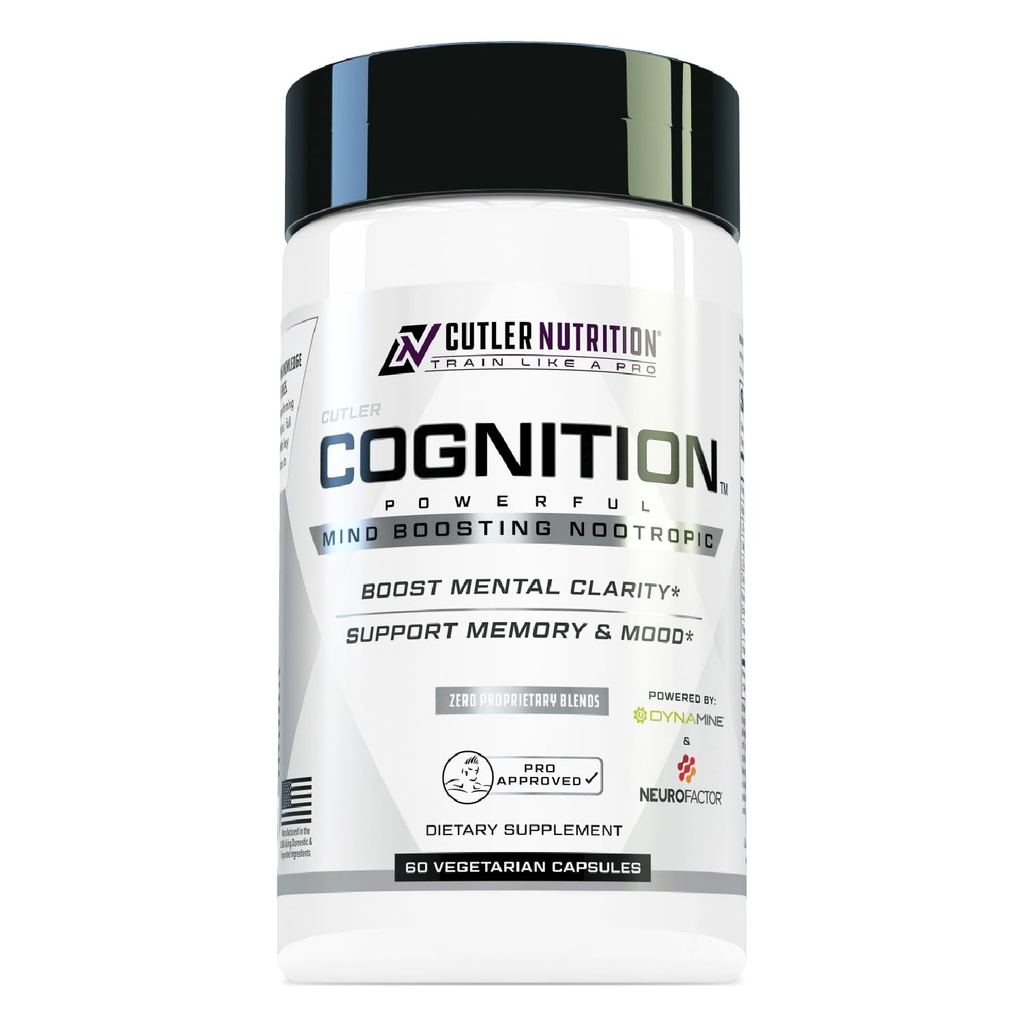 COGNITION High Potency Brain Nootrop Focus Supplement: Bedste Nootrop og energi piller til mental Klarhed, Hukommelse, Studerende, Gaming, og Arbejde Medic124; Alpha GPC, Dynamin, Koffein, L Theanine, 60 Count