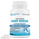 Puregen Labs Dairy Relief Fast fungerende Lactase Enzyme 9000 FCC, Lactose Intolerance Pills 360 tabletter