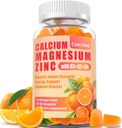 Calcium Magnesium Zinkgummier med D3 & B6 & K2.1000mg Calciumgummier med 300mg Magnesiumstøtte Immunenergi til voksne og teenagere, sukkerfri (60 Tæl)