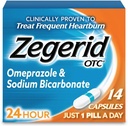 Zegerid OTC 24- timers Heartburn Relief, Den eneste Proton Pump Inhibitor med Omeprazol 20mg + natriumbicarbonat, Treats Hyppig Heartburn, 14ct kapsler