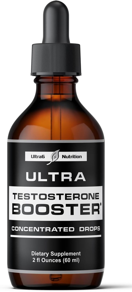 Ultra6 Nutrition Testosterone Booster for Men - Mens and Women Health Supplements - Supplement with Tongkat Ali + Tribulus Terrestris for Male Enhancement - Supports Muscle Recovery & Energy Boost