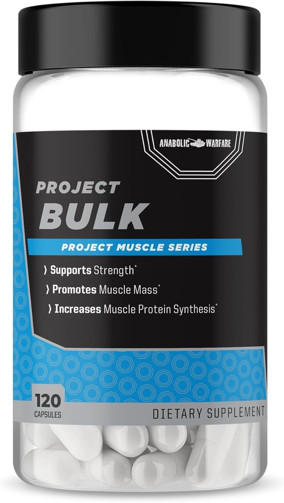 Anabolske krigsførelse Project Bulk, Mass Building Formel, Protein Syntese, Styrke, Muskel Definition, Lavet med Botanicals *
