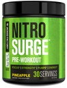 Jacked Factory NITROSURGE Pre Workout Supplement - Endeløs energi, Instant Strength Gains, Clear Focus, Intensive Pumper - NO Booster & kraftfuld Preworkout Energy Powder - 30 Servere, Ananas
