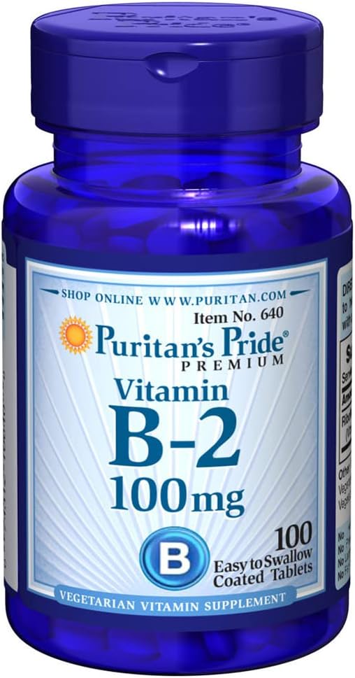 Puritans Pride Vitamin B-2 100 Mg Tablets, 100 Greve