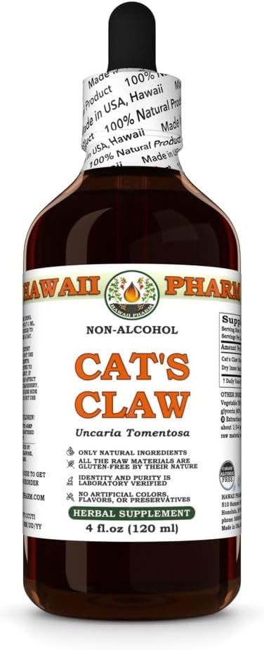 Hawaii Pharm Cat 's Claw Alkohol- Free Extract, Glycerit til fælles Comfort, immunstøtte, fremmer cellular Vitality, Eases fordøjelse, Hjælper med at opretholde blodtryksbalance - 4 fl.oz