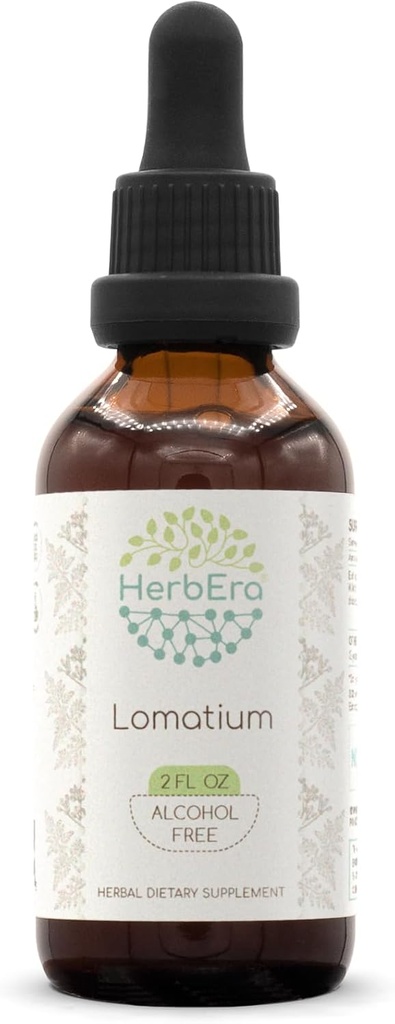 HerbEra Lomatium B60 Alkohol- Free Herbal Extract Tinktur, Koncentrerede flydende dråber Naturligt Lomatium (Lomatium Dissectum) 2 fl oz
