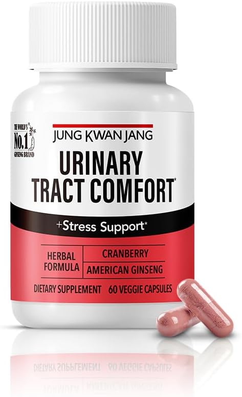 JUNG KWAN JANG Urin Tract Comfort Formel med Pacran Cranberry 500mg, American Ginseng 143mg - Urinary Tract Health Support Supplement - 60 kapsler til kvinder og mænd
