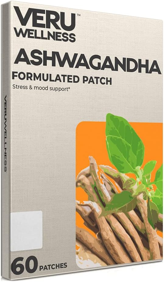 Veru Wellness Ashwagandha Patch - Stress Relief, Natural Mood Support, Stress, Energy, og Focus Support Patch (60 Greve)