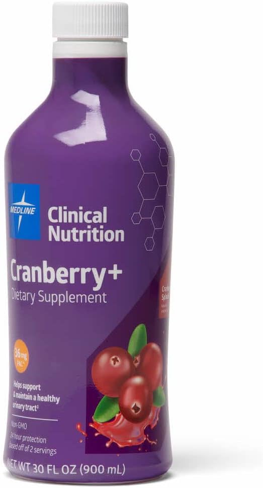 Medline Cranberry + Flydende Urinary Tract Kosttilskud, Understøtter Urinary Health, 30 oz. Flaske