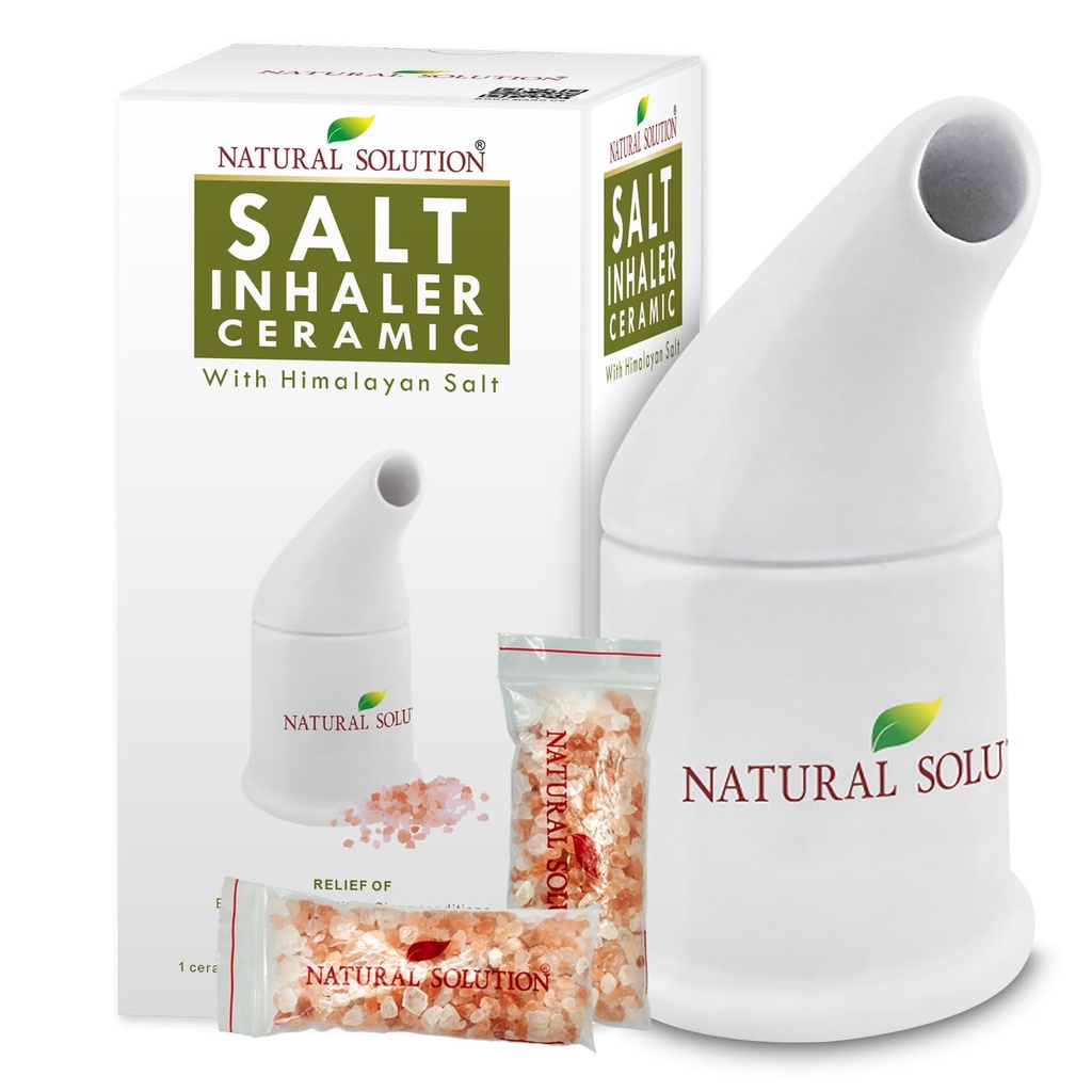 Naturlig opløsning Ceramic Pink, Cleans Luftveje System Great for Allergi, Astma Relief, og andre luftveje, Salt Inhaler, 1 Greve