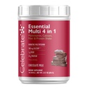 Fejre Vitamin Essential Multi 4- in-1 Powder - Bariatric Multivitamin, 500mg Calcium, 4g Fiber, 25g Protein Shake Mix - Chokolade Mælk (14 Servere)