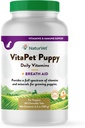 NaturVet VitaPet Puppy Daglige Vitaminer Plus åndedræt Støtte til hvalpe, 60 ct Time Release, Chewable Tablets, Lavet i USA med Globale Kildeingredienser