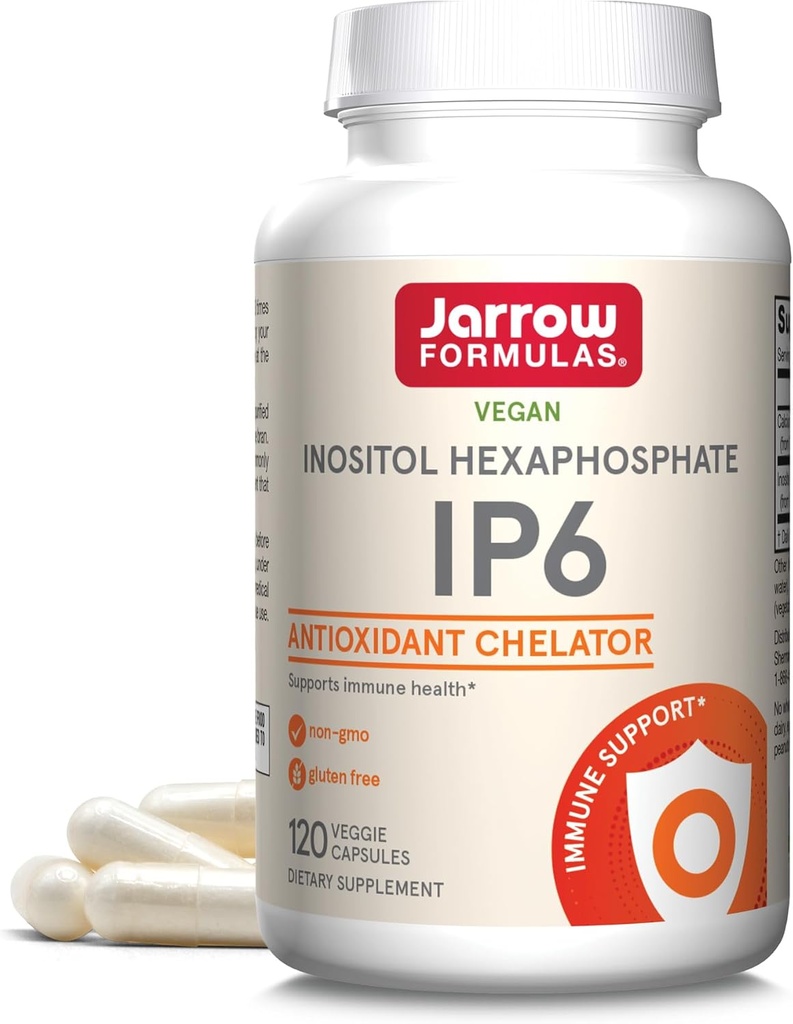 Jarrow Formulas IP6 Inositol Hexaphosphat - 500 mg - 120 Veggie kapsler - Renset Inositol Hexaphosphat - immunforsvar Support - Op til 120 Servere