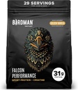 BIRDMAN Falcon Performance Vegan Protein Powder, 31g Protein, 5g Creatin, 5g BCAA, Probiotika, Electrolytes, Pre Workout, Low Carb, Sugar Free & Dairy Free, Plant Based Vanilla Protein, 29 Servere