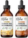 Wild & Organic Turkey Tail Tinktur 4 fl oz & immunsvampe Tinktur 4 fl oz