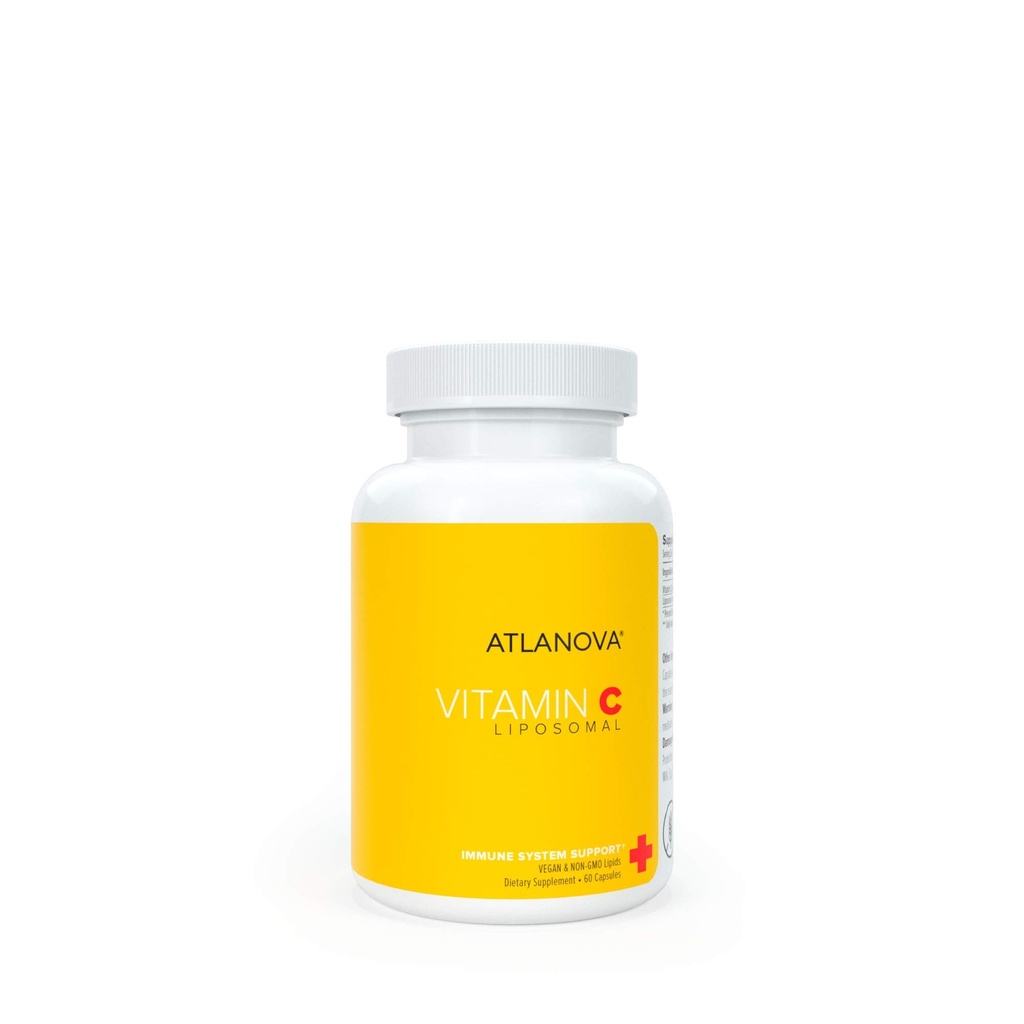 ATLANOVA True Liposomal Vitamin C 1000mg Kapsler Vegan Bedste naturlige ikke GMO Lavet i USA Antioxidant Maksimal Absorption Immunsystemet Support & Collagen Booster Liposome Lab Formel Supplement