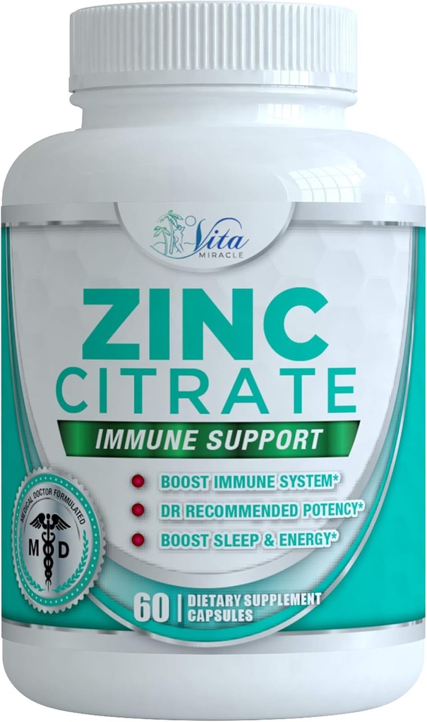 Zinkcitrat 30mg tillæg - immunstøtte til voksne børn Sikker immuntilskud Vitamin alternativ til Lozenge Flydende og tyggetabletter