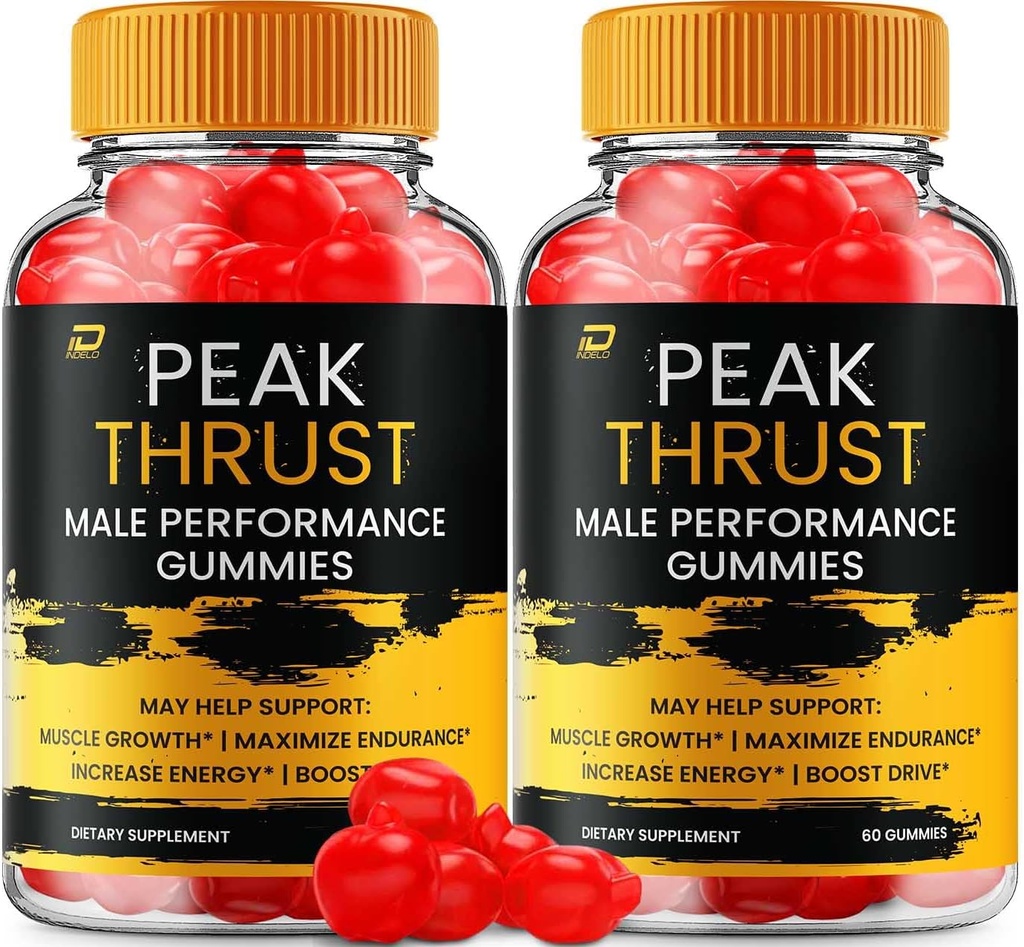 Peak Thrust Gummy for Mænd - Peak Thrust Advanced Formel, Alle naturlige, Maksimal Styrke, PeakThrust Gummy, Thrust Peak Anmeldelser, (2 Pack - 120 Gummies)