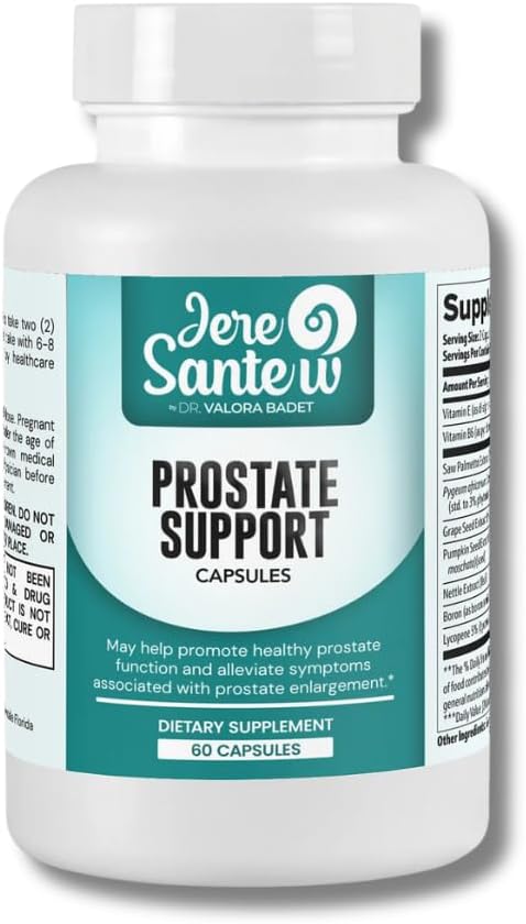 Prostata Support Supplement med Saw Palmetto, Pygeum & Lycopene - Prostate Sundhed & Urinary Function Support - 60 kapsler - Natural Blend for Mænds Wellness - Made in USA