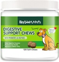 Herbion Pets Digestive Support Chews with Probiotics & Enzymes, 120 Soft Chews, with Daily Digestive Enzymes, for Improved Gut Health, Minimum 2 Billion CFUs, Made in USA for Dogs 12 Weeks+, Pack 1