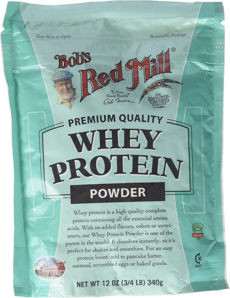 Bob 's Red Mill Whey Protein Koncentrat, 12 - Ounce Tasker (pakke med 4)