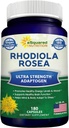 aSquared Nutrition Rhodiola Rosea Supplement 1000mg - 180 Vegankapsler - Max Strength Rhodiola Root Extract Pills Forbedre ren energi, hjerne funktion & stress Relief -Golden Root Herb Powder Tablets