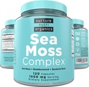 Nutri Organic Sea Moss Complex - 120 Irish Sea Moss Capsules - 124; Sea Moss Organic - 124; Irish Sea Moss Organic Raw - 124; Sea Moss og Bladerwrack Capsules - 124; Seamoss Pills - 124;