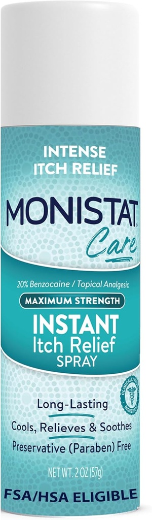 Monistat Instant Itch Relief for kvinder, Feminin Care Spray, for Relief fra Intense Vaginal Itch, 2 Oz